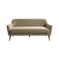 Moderne beige bank met houten poten