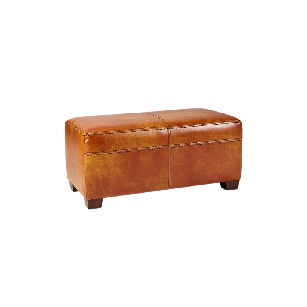 Leren Houten Hocker - Bruin, Modern Design