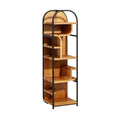 Titel: "Moderne Houten Boekenkast met Metalen Frame"